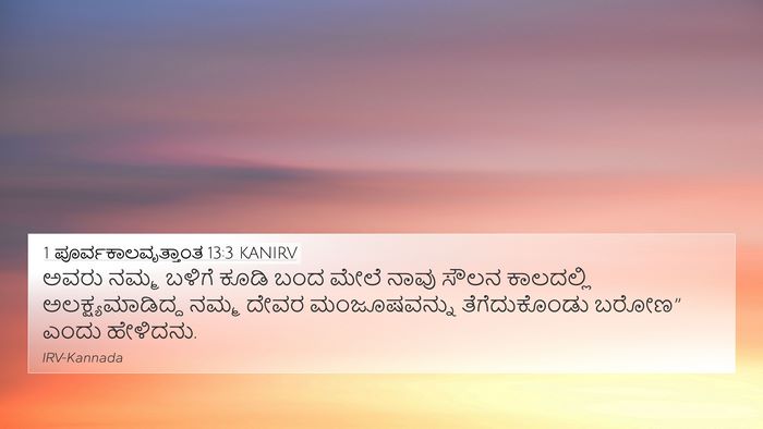 1 ಪೂರ್ವಕಾಲವೃತ್ತಾಂತ 13:3 KANIRV Bible Verse Image
