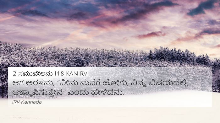 2 ಸಮುವೇಲನು 14:8 KANIRV 4K Wallpaper - ಆಗ ಅರಸನು, “ನೀನು - 4K Wallpaper Bible Verse