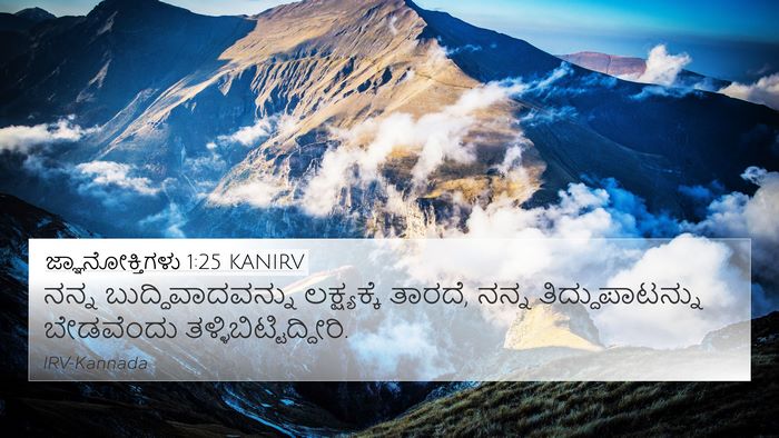 ಜ್ಞಾನೋಕ್ತಿಗಳು 1:25 KANIRV Bible Verse Image