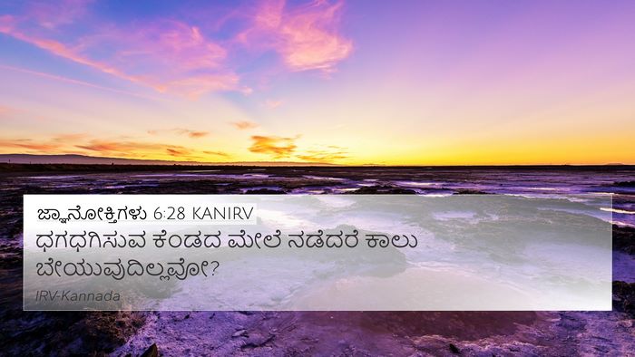 ಜ್ಞಾನೋಕ್ತಿಗಳು 6:28 KANIRV 4K Wallpaper - ಧಗಧಗಿಸುವ ಕೆಂಡದ - 4K Wallpaper Bible Verse