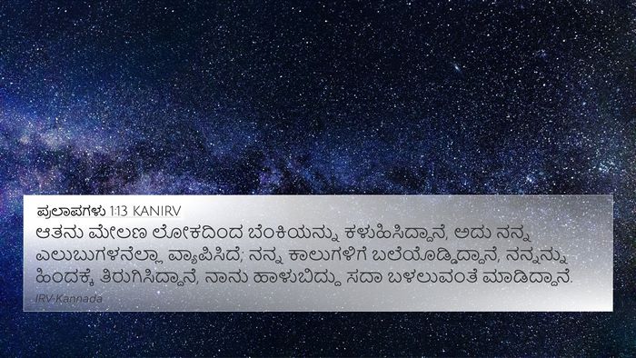 ಪ್ರಲಾಪಗಳು 1:13 KANIRV 4K Wallpaper - ಆತನು ಮೇಲಣ ಲೋಕದಿಂದ - 4K Wallpaper Bible Verse