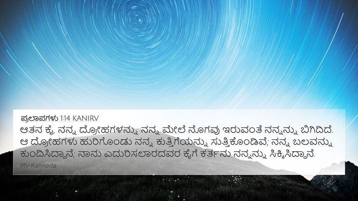ಪ್ರಲಾಪಗಳು 1:14 KANIRV Bible Verse Image