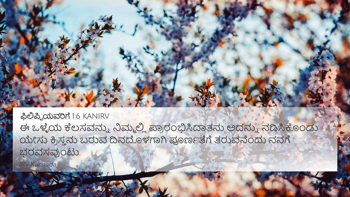 ಫಿಲಿಪ್ಪಿಯವರಿಗೆ 1:6 KANIRV Bible Verse Image