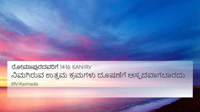 ರೋಮಾಪುರದವರಿಗೆ 14:16 KANIRV Bible Verse Image