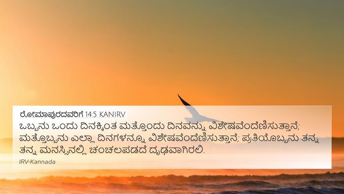 ರೋಮಾಪುರದವರಿಗೆ 14:5 KANIRV Bible Verse Image