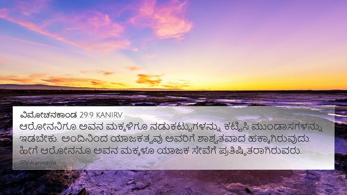 ವಿಮೋಚನಕಾಂಡ 29:9 KANIRV Bible Verse Image