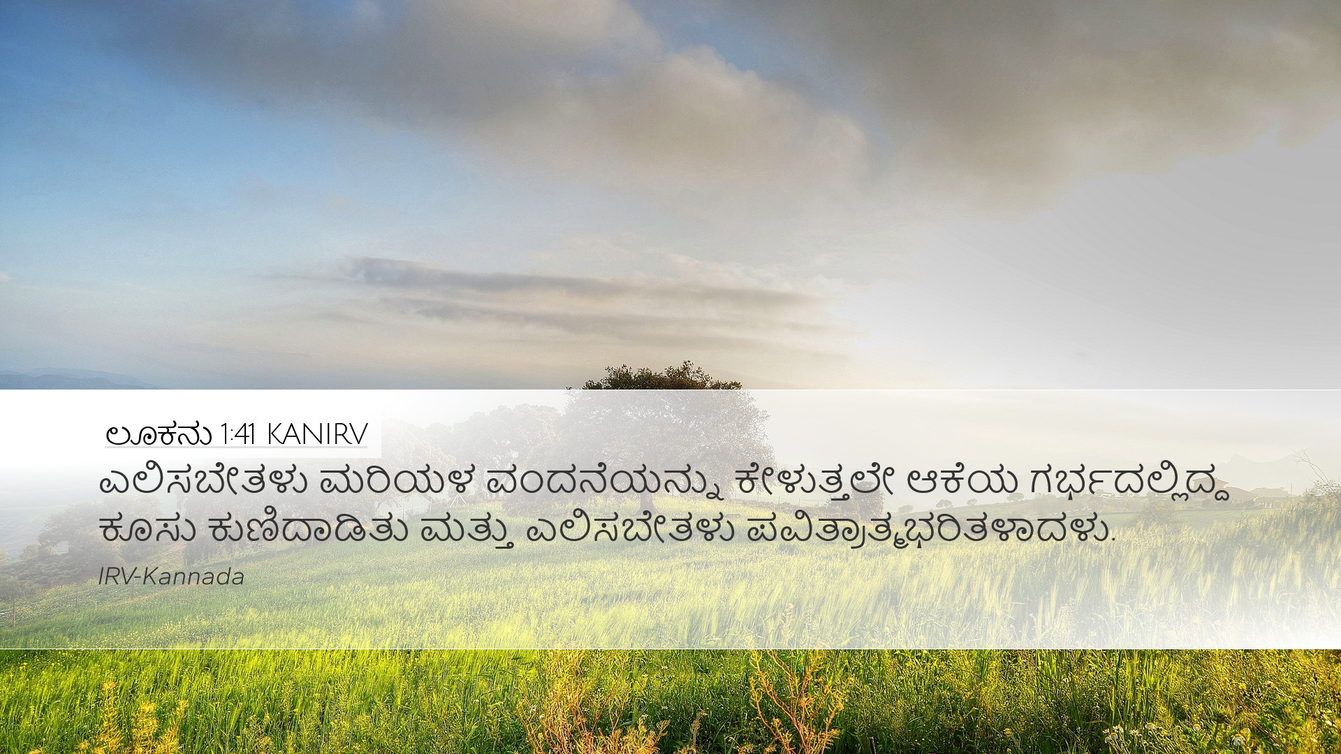 ಲೂಕನು 1:41 KANIRV Desktop Wallpaper - ಎಲಿಸಬೇತಳು ಮರಿಯಳ