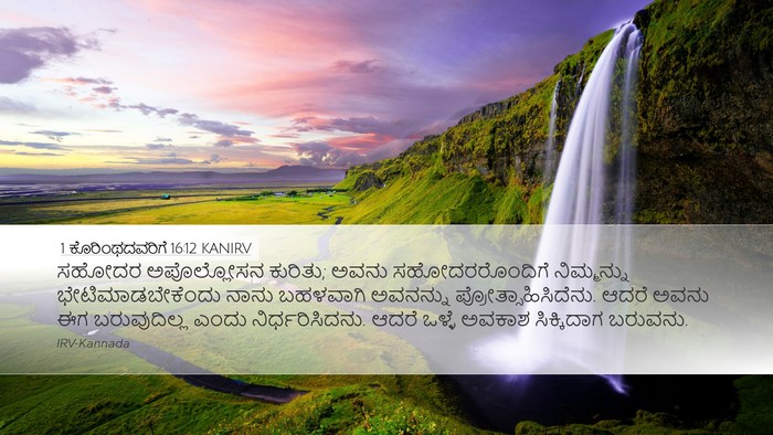 1 ಕೊರಿಂಥದವರಿಗೆ 16:12 KANIRV Bible Verse Image