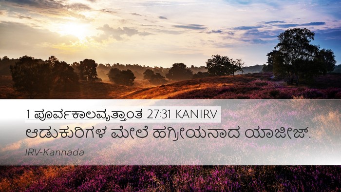 1 ಪೂರ್ವಕಾಲವೃತ್ತಾಂತ 27:31 KANIRV Desktop Wallpaper - ಆಡುಕುರಿಗಳ ಮೇಲೆ - Desktop Bible Verse Wallpaper