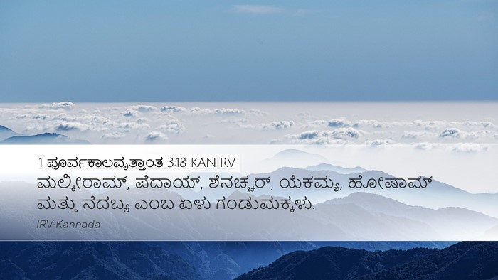 1 ಪೂರ್ವಕಾಲವೃತ್ತಾಂತ 3:18 KANIRV Desktop Wallpaper - ಮಲ್ಕೀರಾಮ್, ಪೆದಾಯ್, - Desktop Bible Verse Wallpaper