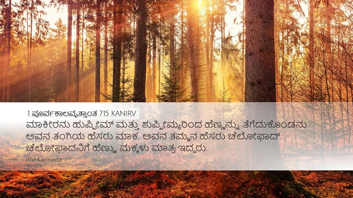 1 ಪೂರ್ವಕಾಲವೃತ್ತಾಂತ 7:15 KANIRV Bible Verse Image