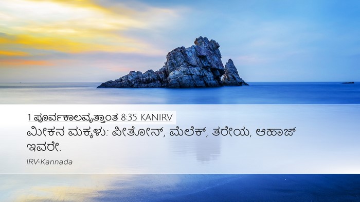 1 ಪೂರ್ವಕಾಲವೃತ್ತಾಂತ 8:35 KANIRV Bible Verse Image