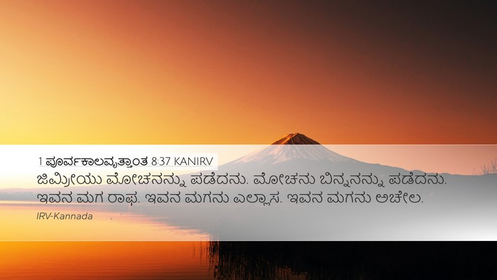 1 ಪೂರ್ವಕಾಲವೃತ್ತಾಂತ 8:37 KANIRV Desktop Wallpaper - ಜಿಮ್ರೀಯು ಮೋಚನನ್ನು - Desktop Bible Verse Wallpaper