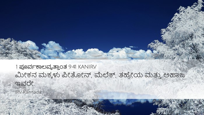1 ಪೂರ್ವಕಾಲವೃತ್ತಾಂತ 9:41 KANIRV Desktop Wallpaper - ಮೀಕನ ಮಕ್ಕಳು - Desktop Bible Verse Wallpaper