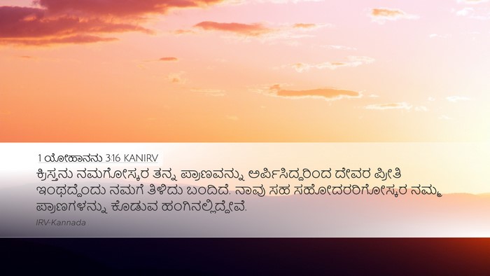 1 ಯೋಹಾನನು 3:16 KANIRV Bible Verse Image
