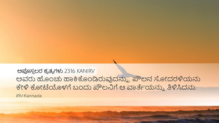 ಅಪೊಸ್ತಲರ ಕೃತ್ಯಗಳು 23:16 KANIRV Bible Verse Image