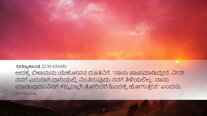 ಅರಣ್ಯಕಾಂಡ 22:34 KANIRV Bible Verse Image