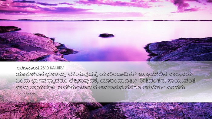 ಅರಣ್ಯಕಾಂಡ 23:10 KANIRV Bible Verse Image