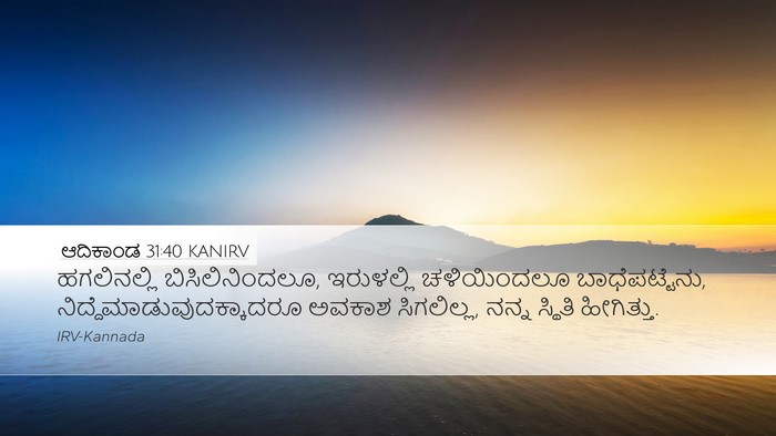 ಆದಿಕಾಂಡ 31:40 KANIRV Bible Verse Image