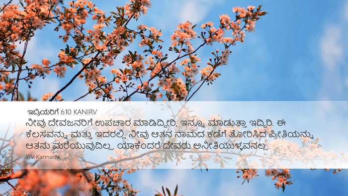 ಇಬ್ರಿಯರಿಗೆ 6:10 KANIRV Bible Verse Image