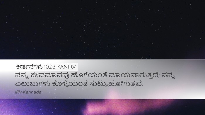 ಕೀರ್ತನೆಗಳು 102:3 KANIRV Bible Verse Image