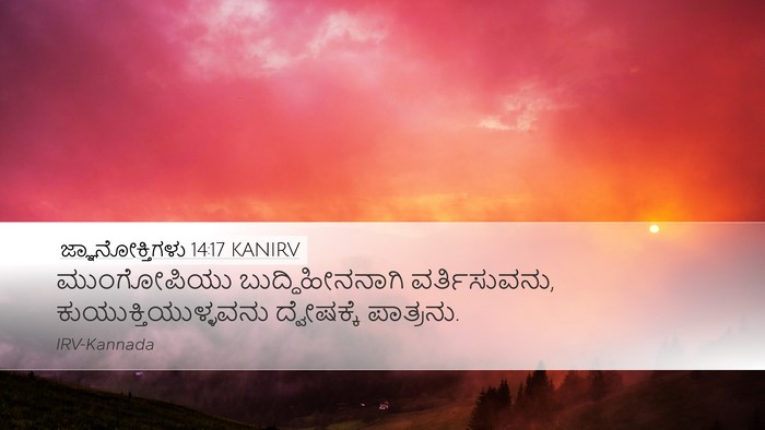 ಜ್ಞಾನೋಕ್ತಿಗಳು 14:17 KANIRV Bible Verse Image