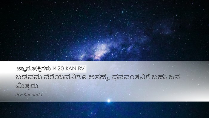 ಜ್ಞಾನೋಕ್ತಿಗಳು 14:20 KANIRV Bible Verse Image