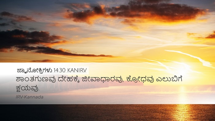 ಜ್ಞಾನೋಕ್ತಿಗಳು 14:30 KANIRV Bible Verse Image