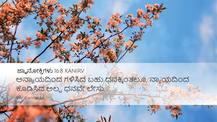 ಜ್ಞಾನೋಕ್ತಿಗಳು 16:8 KANIRV Bible Verse Image