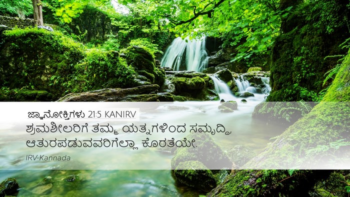 ಜ್ಞಾನೋಕ್ತಿಗಳು 21:5 KANIRV Bible Verse Image