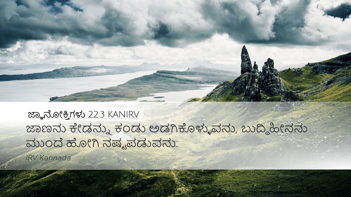 ಜ್ಞಾನೋಕ್ತಿಗಳು 22:3 KANIRV Bible Verse Image