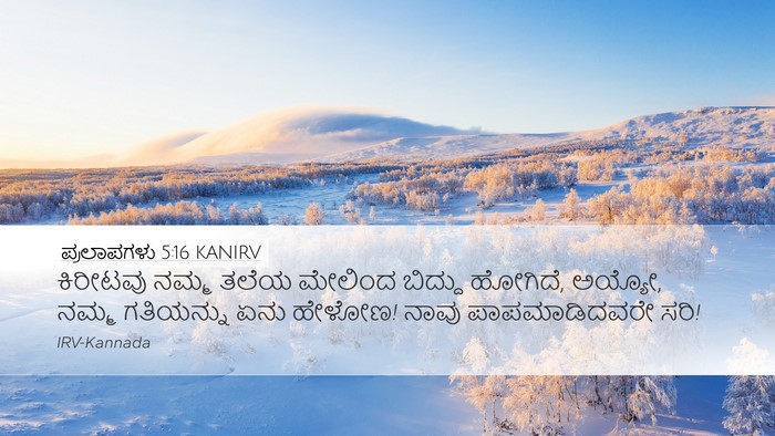 ಪ್ರಲಾಪಗಳು 5:16 KANIRV Bible Verse Image