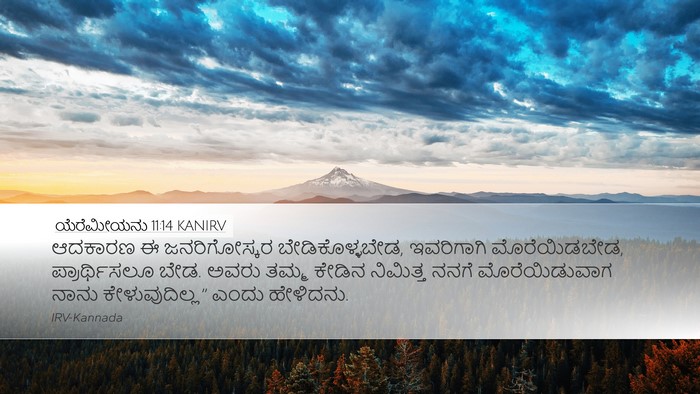 ಯೆರೆಮೀಯನು 11:14 KANIRV Bible Verse Image