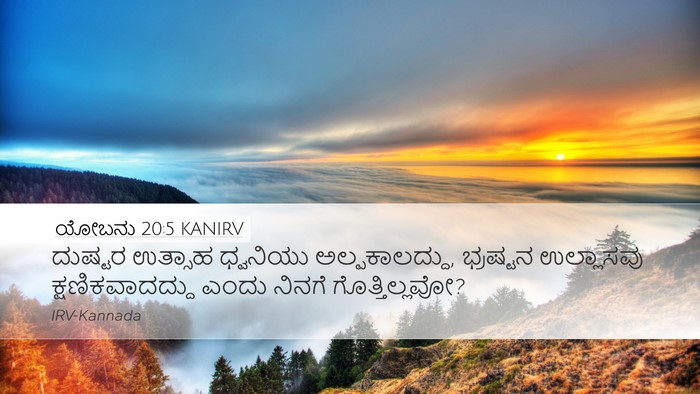 ಯೋಬನು 20:5 KANIRV Bible Verse Image