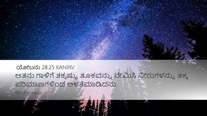 ಯೋಬನು 28:25 KANIRV Bible Verse Image
