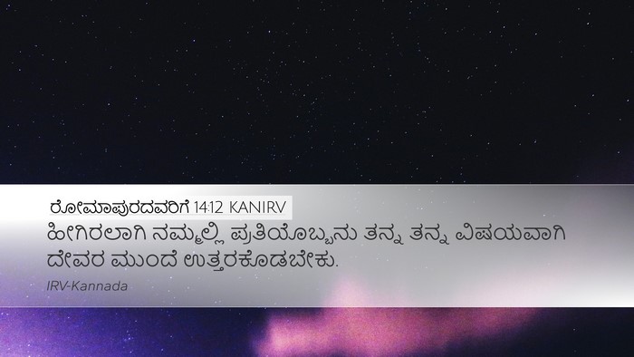 ರೋಮಾಪುರದವರಿಗೆ 14:12 KANIRV Bible Verse Image