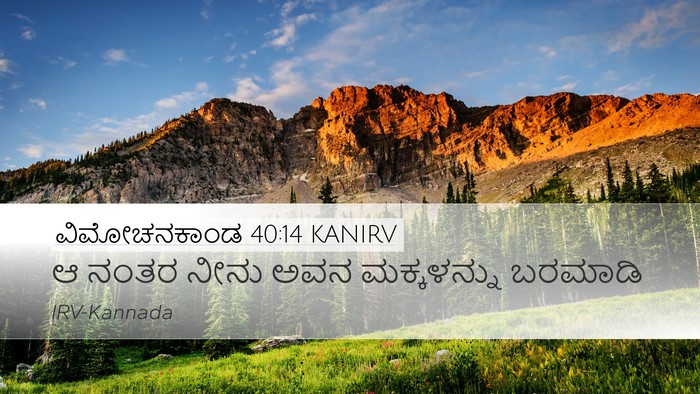 ವಿಮೋಚನಕಾಂಡ 40:14 KANIRV Desktop Wallpaper - ಆ ನಂತರ ನೀನು ಅವನ - Desktop Bible Verse Wallpaper