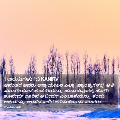 1 ಅರಸುಗಳು 1:3 KANIRV Bible Verse Image