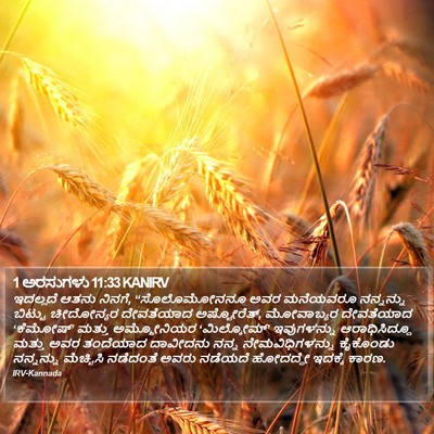1 ಅರಸುಗಳು 11:33 KANIRV Bible Verse Image