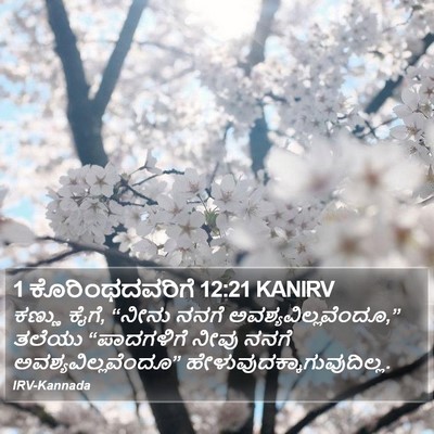 1 ಕೊರಿಂಥದವರಿಗೆ 12:21 KANIRV Bible Verse Image