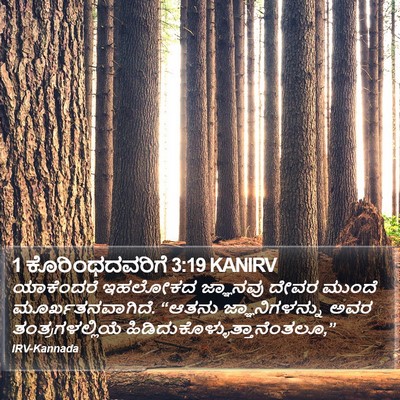 1 ಕೊರಿಂಥದವರಿಗೆ 3:19 KANIRV Bible Verse Image