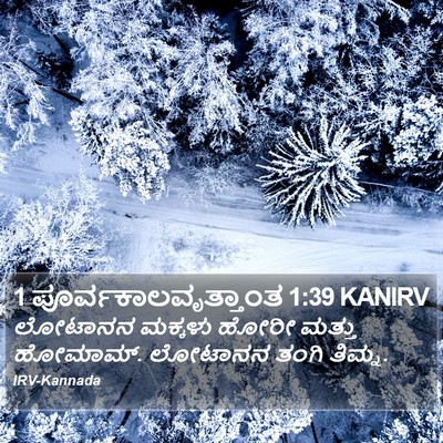 1 ಪೂರ್ವಕಾಲವೃತ್ತಾಂತ 1:39 KANIRV Bible Verse Image