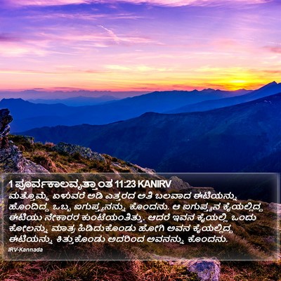 1 ಪೂರ್ವಕಾಲವೃತ್ತಾಂತ 11:23 KANIRV Bible Verse Image