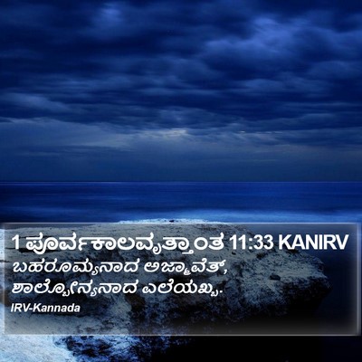 1 ಪೂರ್ವಕಾಲವೃತ್ತಾಂತ 11:33 KANIRV Bible Verse Image