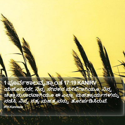 1 ಪೂರ್ವಕಾಲವೃತ್ತಾಂತ 17:19 KANIRV Bible Verse Image