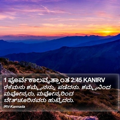 1 ಪೂರ್ವಕಾಲವೃತ್ತಾಂತ 2:45 KANIRV Bible Verse Image