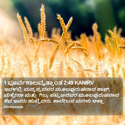 1 ಪೂರ್ವಕಾಲವೃತ್ತಾಂತ 2:49 KANIRV Bible Verse Image