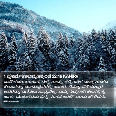 1 ಪೂರ್ವಕಾಲವೃತ್ತಾಂತ 22:16 KANIRV Bible Verse Image