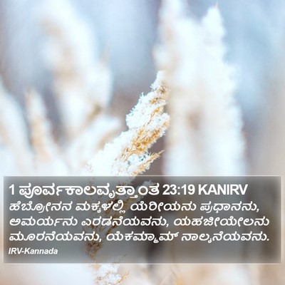 1 ಪೂರ್ವಕಾಲವೃತ್ತಾಂತ 23:19 KANIRV Bible Verse Image