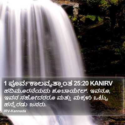 1 ಪೂರ್ವಕಾಲವೃತ್ತಾಂತ 25:20 KANIRV Bible Verse Image